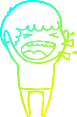 Bir insan tarafından çizilmiş gülen adamın soğuk çizgi çizimi.