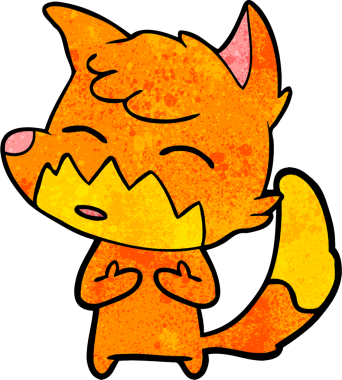 bir insan tarafından çizilmiş tilki çizgi filmi