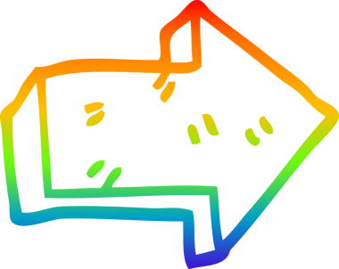 gökkuşağı gradyan çizgi çizimi Bir insan tarafından çizilmiş ok