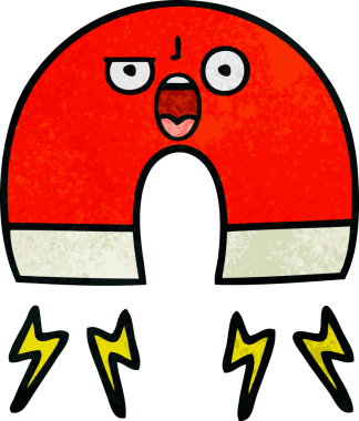 Bir insan tarafından çizilmiş mıknatısın grunge desen karikatürü