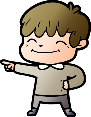 Bir insan tarafından çizilmiş mutlu çocuk çizgi filmi.