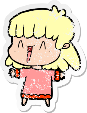 Bir insan tarafından çizilmiş karikatür bir kadının sıkıntılı çıkartması.