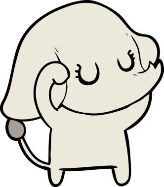 Bir insan tarafından çizilmiş şirin bir fil.