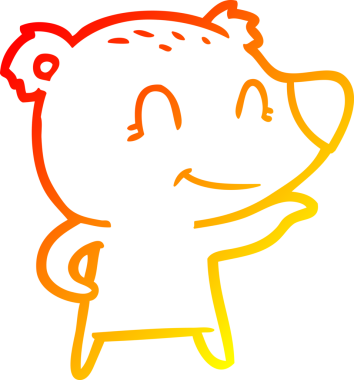 Bir insan tarafından çizilmiş dost bir ayı karikatürünü çiziyorum.