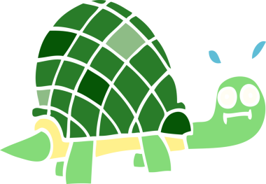 Bir insan tarafından çizilmiş komik kaplumbağa.