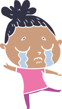 Bir insan tarafından çizilmiş düz renkli karikatür.