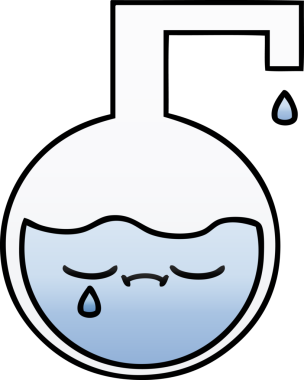 Bir insan tarafından çizilen bilimsel bir deneyin gölgelenmiş karikatürü.