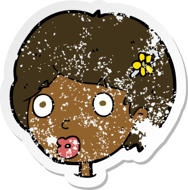 Bir karikatürün gerilimli çıkartması bir insan tarafından çizilmiş kadın yüzünü şaşırttı.