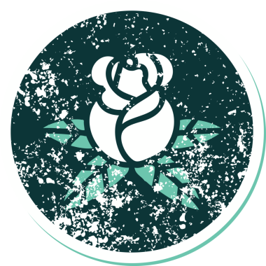 Bir insan tarafından çizilmiş tek bir gülün sembolik dövmeli görüntüsü.