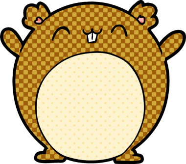 Bir insan tarafından çizilmiş çizgi film hamsterı.