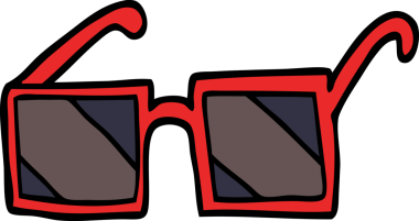 bir insan tarafından çizilmiş karikatür kare güneş gözlüğü.