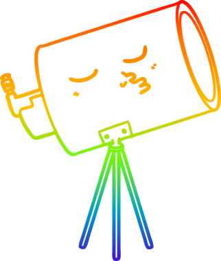 gökkuşağı gradyan çizgi çizimi bir insan tarafından çizilmiş bir çizgi teleskop