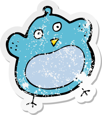 Bir insan tarafından çizilmiş şişman bir karikatürün gerilimli yapıştırması.