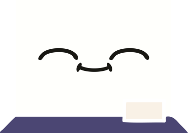 Bir insan tarafından çizilmiş beyaz bir panonun düz renkli retro karikatürü