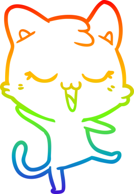 gökkuşağı gradyanı çizimi bir insan tarafından çizilmiş çizgi film kedisi