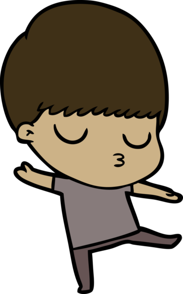 Bir insan tarafından çizilmiş sakin çocuk çizgi filmi.