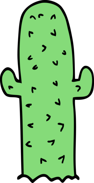 bir insan tarafından çizilmiş karikatür kaktüsü