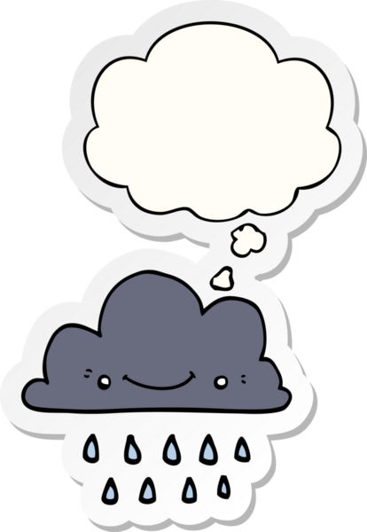 Düşünce baloncuklu karikatür fırtına bulutu insan tarafından çizilmiş bir çıkartma.