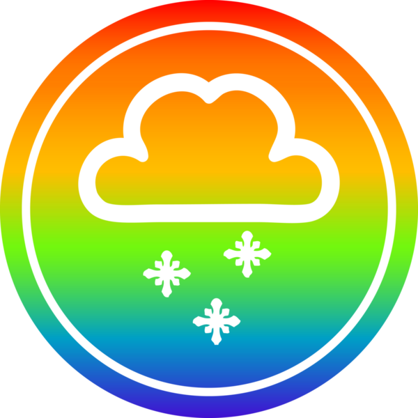 Kar bulutu dairesel simgesi gökkuşağı gradyan bir insan tarafından çizilmiş