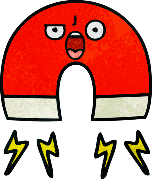 Bir insan tarafından çizilmiş mıknatısın grunge desen karikatürü