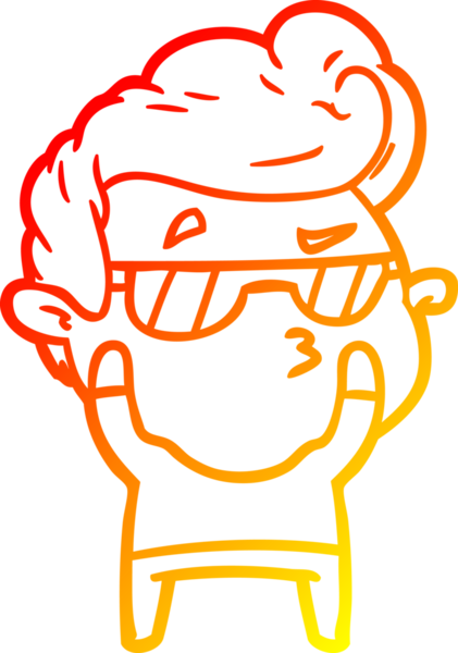 Bir insan tarafından çizilen karikatür karikatürünün sıcak çizgi çizimi.