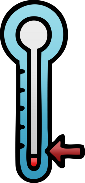 Bir insan tarafından çizilen cam termometrenin gölgelendirilmiş gradyanı