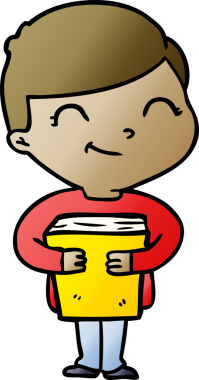 Bir insan tarafından çizilmiş gülümseyen çizgi film çocuğu.