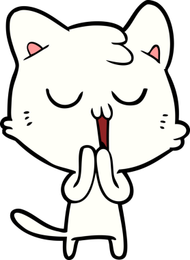 Bir insan tarafından çizilmiş çizgi film kedisi.