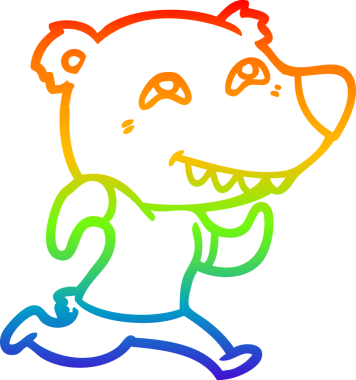 Gökkuşağı gradyan çizgi çizimi bir insan tarafından çizilmiş bir çizgi ayı.