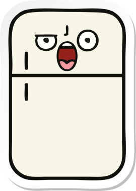 Bir insan tarafından çizilmiş şirin bir buzdolabı etiketi.