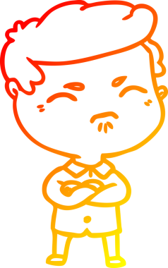 Bir insan tarafından çizilmiş, kızgın bir çizgi film karakteri.