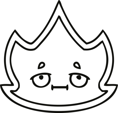 Bir insan tarafından çizilmiş bir ateşin çizgi çizimi