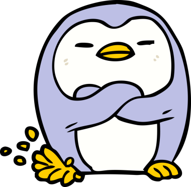 Bir insan tarafından çizilmiş penguen çizimi.