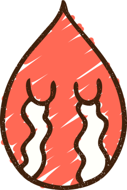 Bir insan tarafından çizilen Ağlayan Kan Damlası Tebeşiri