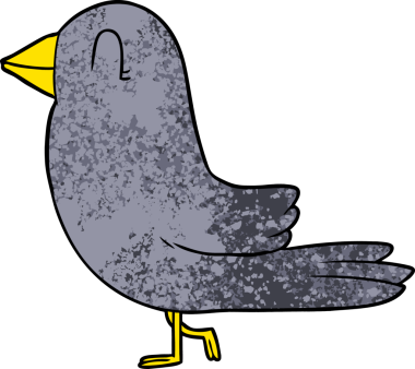 Bir insan tarafından çizilmiş çizgi film kuşu.