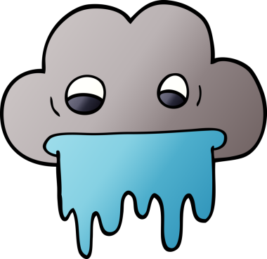 Bir insan tarafından çizilmiş karalama yağmur bulutu