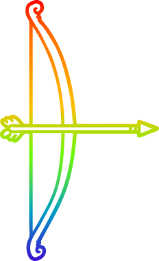 gökkuşağı gradyan çizgi çizimi bir insan tarafından çizilmiş ok ve yay