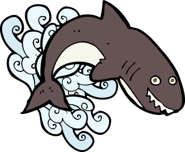 Bir insan tarafından çizilmiş bir köpek balığı.