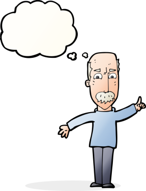 Karikatürist, bir insan tarafından çizilmiş düşünce baloncuğuyla sert bir uyarı yayınlıyor.