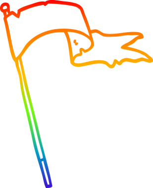 Bir insan tarafından çizilmiş beyaz bayrak sallayan bir çizgi film çizimi