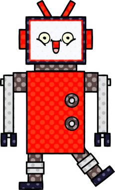 bir insan tarafından çizilmiş bir robotun çizgi roman tarzı