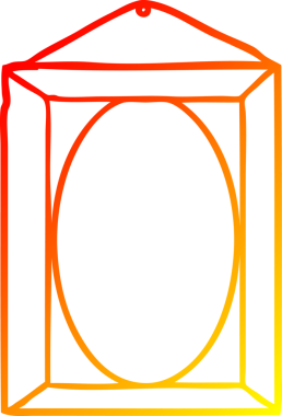 Bir insan tarafından çizilmiş bir resim çerçevesinin sıcak gradyan çizimi