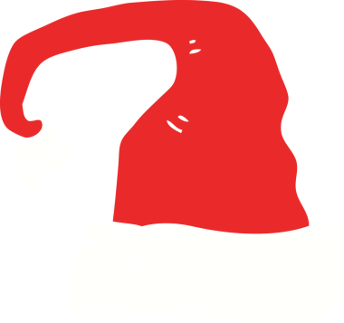 Bir insan tarafından çizilen noel şapkasının düz renk çizimi