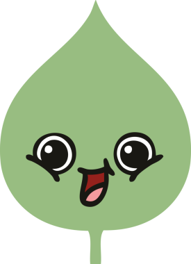 Bir insan tarafından çizilmiş dışavurumsal yaprağın düz renk retro karikatürü