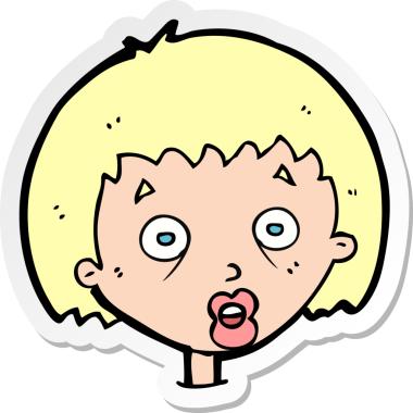 Bir insan tarafından çizilmiş bir karikatür çıkartması.