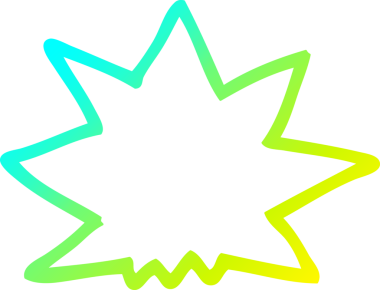 Bir insanın çizdiği karikatür patlamasının soğuk gradyan çizgisi.