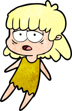 Bir insan tarafından çizilmiş yorgun bir kadın.