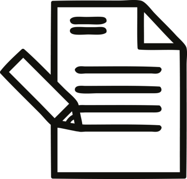 Bir insan tarafından çizilmiş belge simgesi