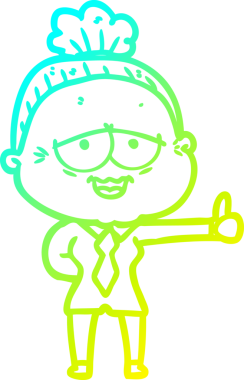 Bir insan tarafından çizilmiş, mutlu, yaşlı bir kadının çizdiği soğuk çizgi.