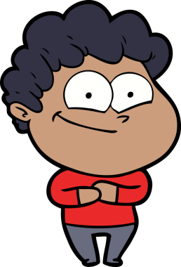 Bir insan tarafından çizilmiş mutlu bir adam.